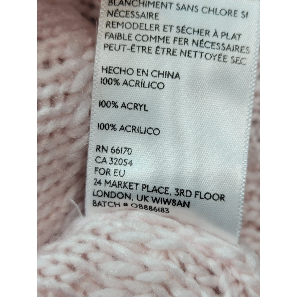 Urban Outfitters Shaggy Fringe Knit Sweater Pink Mock Neck Cropped Medium UO - Picture 6 of 16